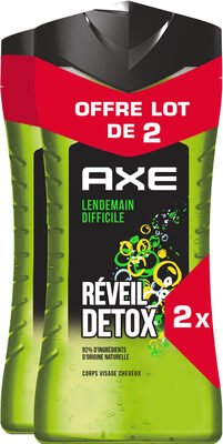 3en1, Axe Axe Gel Douche Homme 3-en-1 Lendemain Difficile Réveil Détox 2x250ml