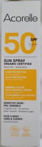 acorelle spray solaire visage et corps 50 SFP