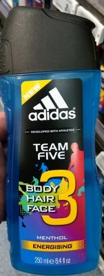 Adidas Team Five Body Hair Face 3 Menthol Energising