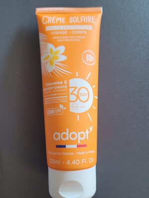 adopt’ crème solaire – haute protection visage – corps