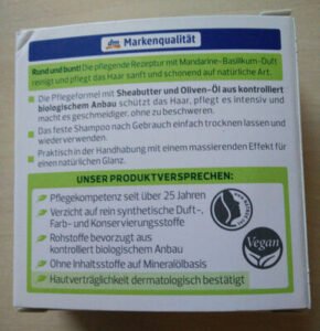 alverde Festes Shampoo mit Mandarine-Basilikum-Duft
