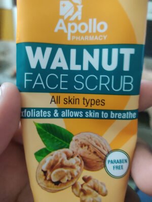 apollo pharmacy walnut face scrub