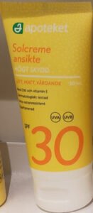 Apoteket Solcreme ansikte SPF 30