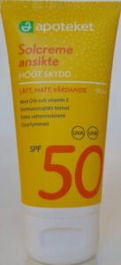 Apoteket Solcreme ansikte SPF 50