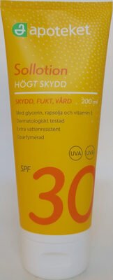 Apoteket Sollotion högt skydd SPF 30