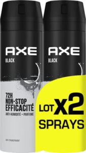 Axe Axe Anti-Transpirant Homme Black 72h Anti-Humidité 2x200ml