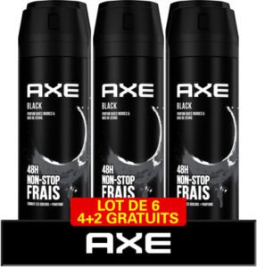 Axe AXE Anti-Transpirant Homme Black 72h Anti-Humidité Lot 6x200ml