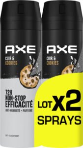 Axe AXE Anti-transpirant Homme Collision Cuir & Cookies 72h Lot 2x200ml