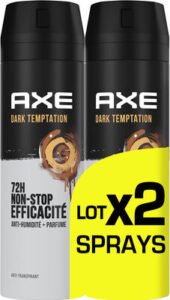 Axe Axe Anti-Transpirant Homme Dark Temptation 72h Anti-Humidité 2x200ml