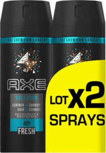 Axe AXE Collision Déodorant Homme Spray Cuir & Cookies 150ml Lot de 2