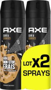 Axe AXE Déodorant Bodyspray Homme Collision Cuir & Cookies 48h Non-Stop Frais Lot 2x200ml