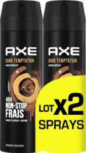 Axe AXE Déodorant Bodyspray Homme Dark Temptation 48h Non-Stop Frais 2x200ml