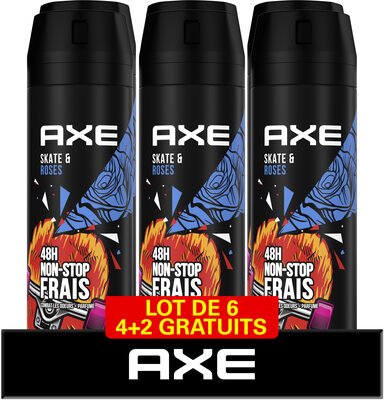 Axe AXE Déodorant Bodyspray Homme Skate & Roses 48 Lot 6x200ml GV