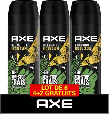 Axe AXE Déodorant Bodyspray Homme Wild 48h Non-Stop Frais Lot 6x200ml GV