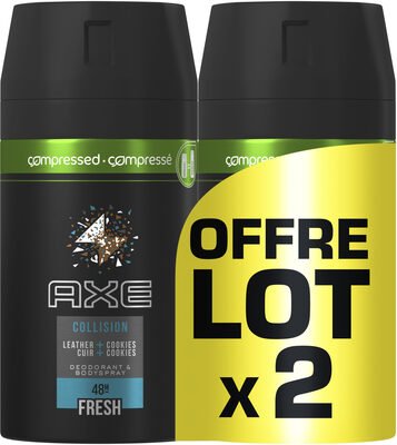 Axe AXE Déodorant Collision Cuir Cookies Spray Compressé Lot 2x100ml
