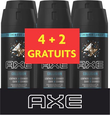 Axe AXE Déodorant Homme Spray Cuir + Cookies Lot 6x150ml