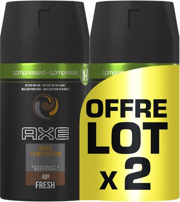 Axe AXE Déodorant Homme Spray Dark Temptation Compressé 100ml Lot de 2
