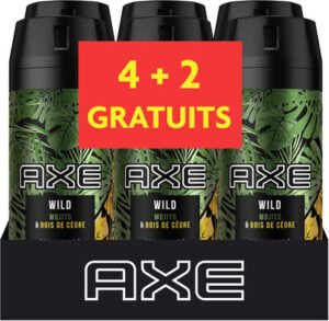 AXE AXE Déodorant Homme Spray Wild Lot 6X150ml