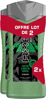 Axe AXE Gel Douche Homme 3en1 Cactus & Bois de Santal 2x250ml