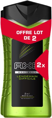 Axe Axe Gel Douche Homme 3en1 Lendemain Difficile Réveil Détox 2x400ml