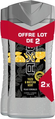 Axe AXE Gel Douche Homme 3en1 Yuzu & Matcha Vert 2x250ml
