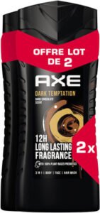 Axe Axe Gel Douche Homme Dark Temptation 12h Parfum Frais 2x400ml