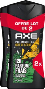 Axe AXE Gel Douche Homme Wild 12h Parfum Frais 2x250ml
