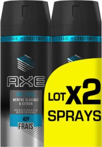 Axe AXE Ice Cool Déodorant Homme Menthe Glacial & Citron Protection 48H Spray Lot 2x150ML