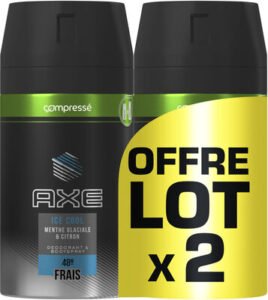 Axe AXE Ice Cool Déodorant Homme Spray Compressé Menthe Glaciale & Citron Lot 2x100ml