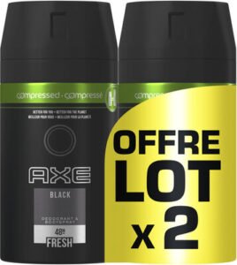 Axe, Black AXE Black Déodorant Homme Spray Compressé All Day Fresh Lot de 2x100ml
