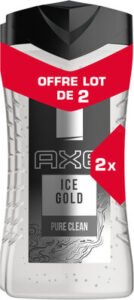 Axe, Ice Gold AXE Ice Gold Gel Douche Homme Air de la Montagne et Senteur Bois Frais 3 en 1 Lot 2x250ML