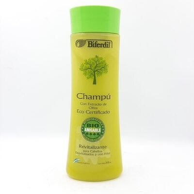 Biferdil Champú con extracto de oliva, Eco certificado, Bio amigable