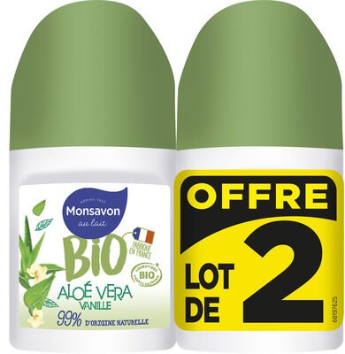 BIO, Monsavon MONSAVON BIO Déodorant Femme Bille Aloé Vera Vanille 2x50ml