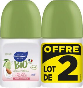 BIO, Monsavon Monsavon BIO Déodorant Femme Bille Lait d’Amande 2x50ml