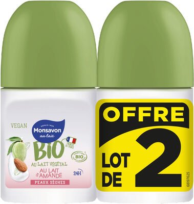BIO, Monsavon Monsavon BIO Déodorant Femme Bille Lait d’Amande 2x50ml