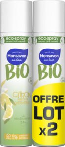 BIO, Monsavon Monsavon BIO Déodorant Femme Spray Citron Touche de Verveine 2x75ml