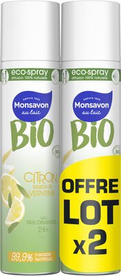 BIO, Monsavon Monsavon BIO Déodorant Femme Spray Citron Touche de Verveine 2x75ml