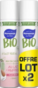 BIO, Monsavon Monsavon BIO Déodorant Femme Spray Lait Amande 2×75 ml