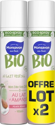 BIO, Monsavon Monsavon BIO Déodorant Femme Spray Lait Amande 2×75 ml