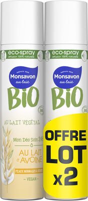 BIO, Monsavon Monsavon BIO Déodorant Femme Spray Lait d’Avoine 2x75ml