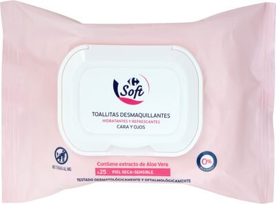 Carrefour Toallitas desmaquillantes cara y ojos piel seca-sensible