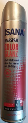 Dirk Rossmann GmbH, Isana, Rossmann Haarspray Color Glanz, 4 extra starker Halt