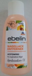 ebelin Nagellackentferner mit Aprikosenkern-Öl und Aprikosenduft