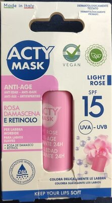 Eurosirel, Acty mask Lip balm rosa damascena e retinolo