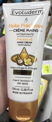 Evoluderm Huile Précieuse Crème Mains Hydratante Huile d’Argan & d’Onagre