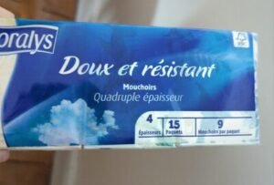 Floralys Mouchoirs quadruple épaisseur doux et résistant