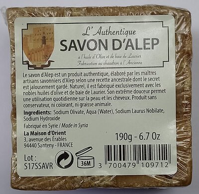 La Maison d’Orient L’Authentique Savon d’Alep