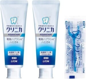 Lion, Clinica CLINICA Advantage Gel Toothpaste (for electric toothbrushes) (Pack of 2) + CLINICA ADVANTAGE Dental Floss Y-Type