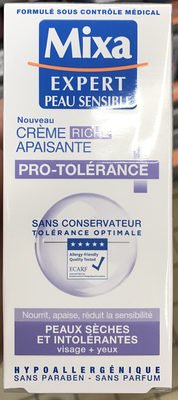 Mixa, Mixa Expert, Mixa Expert Peau Sensible Crème riche apaisante pro-tolérance
