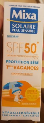 Mixa Solaire Lait Solaire Protection Bebe 1ères Vacances Spf50+